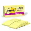 Sticky Notes*Post-it Super Sticky Notes, 3" x 3", Canary Collection, 90 Sheet/Pad, 10 Pads/Pack (654-10SSCY)