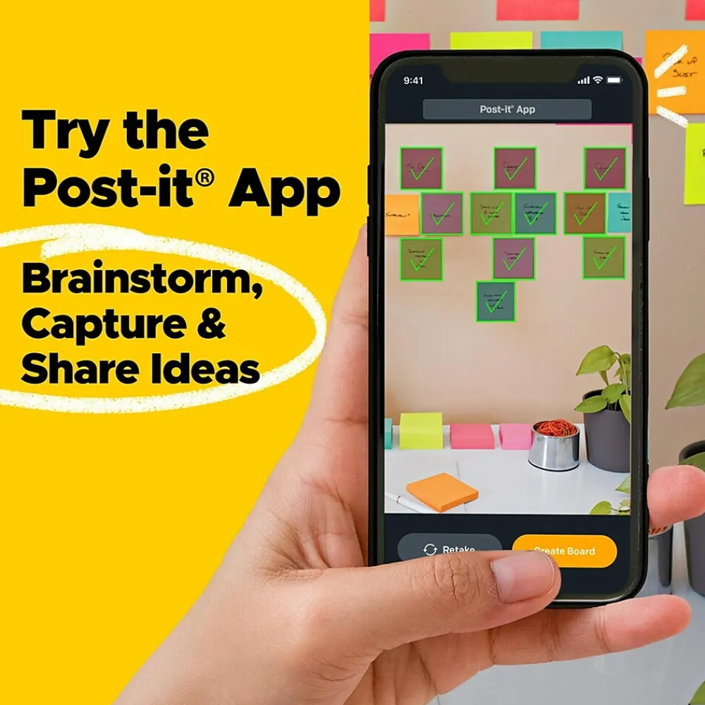 Sticky Notes*Post-it Super Sticky Notes, 4" x 6", Energy Boost Collection, 45 Sheet/Pad, 8 Pads/Pack (6445SSP)