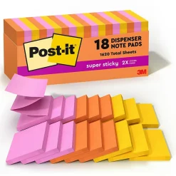 Post-It Notes*Post-it Super Sticky Pop-up Notes, 3" x 3", Energy Boost Collection, 90 Sheet/Pad, 18 Pads/Pack (R33018SSAUCP)