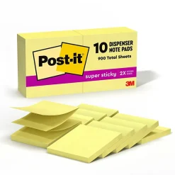 Post-It Notes*Post-it Super Sticky Pop-Up Notes, 3" x 3" Canary Yellow, 90 Sheets/Pad, 10 Pads/Pack (R330-10SSCY)