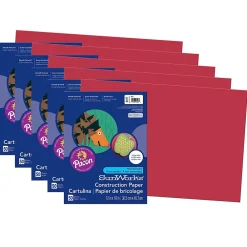 Construction Paper*Prang 12" x 18" Construction Paper, Red, 50 Sheets/Pack, 5 Packs (PAC6107-5)