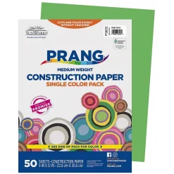 Construction Paper*Prang 9" x 12" Construction Paper, Bright Green, 50 Sheets/Pack (P9603-0001)