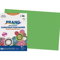 Construction Paper*Prang 12" x 18" Construction Paper, Bright Green, 50 Sheets/Pack (P9607-0001)