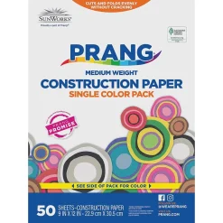 Construction Paper*Prang 9" x 12" Construction Paper, Bright Blue, 50 Sheets/Pack (P7503-0001)