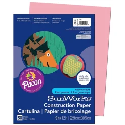 Construction Paper*Pacon Prang® Construction Paper, Pink, 9" x 12", 50 Sheets Per Pack, 10 Packs (PAC7003-10)