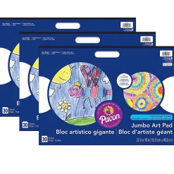 Notepads|Art Street Prang® Jumbo Art Pad, White, 22" x 16", 30 Sheets, Pack of 3 (PAC4711-3)