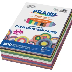 Construction Paper*Prang Smart Stack 9" x 12" Construction Paper, Assorted Colors, 300 Sheets/Pack (P6525-0001)