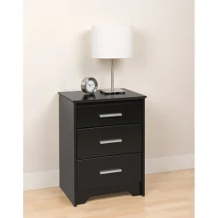 Storage Cabinets*Prepac ™ 27" Coal Harbor 3 Drawer Tall Nightstand, Black