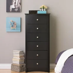 Storage Cabinets*Prepac ™ 53.25" Sonoma Tall 6 Drawer Chest, Black