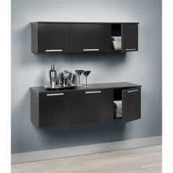 Shelving*Prepac ™ Coal Harbor Wall Mounted Hutch, 13"H x 47.25"W x 12"D, Black
