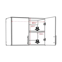 Storage Cabinets*Prepac Elite 32” Stackable Wall Cabinet, Espresso (EEW-3224)