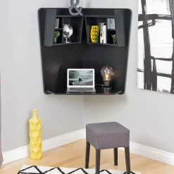 Corner Desks*Prepac Floating Corner Desk, Black (BEHW-0202-1)