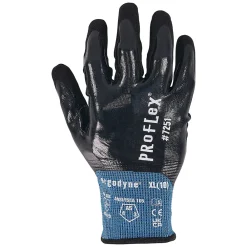 Ergodyne ProFlex 7251 Cut-Resistant Water-Resistant Fully Coated Nitrile Gloves, XL, 21 Gauge, A5 Cut Level, Black, Pair (10445)