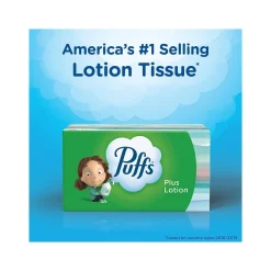 Plus Lotion Facial Tissue, 2-ply, 124 Tissues/Box, 3 Boxes/Pack (39363)<Puffs Outlet