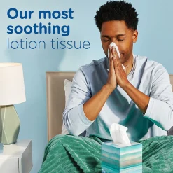 Plus Lotion Facial Tissue, 2-ply, 56 Tissues/Box, 24 Boxes/Carton (34899)<Puffs New