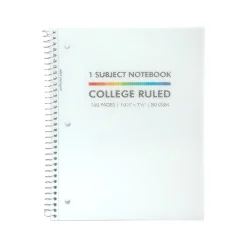 Subject Notebooks|Pukka Pad Basics Subject Notebook, 7.5" x 10.5", College-Ruled, 80 Sheets, White, 3/Pack (9759-BAS)