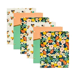 Pocket Folders|Pukka Pad Carpe Diem Floral Love 3-Hole Punched 2-Pocket Portfolio Folders, Assorted Colors, 6/Pack (9098-CD)