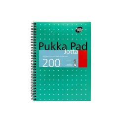 Notebooks|Pukka Pad Metallic Jotta Professional Notebooks, 6.9" x 9.8", College Ruled, 100 Sheets, Green, 3/Pack (8520-MET)
