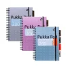 Subject Notebooks|Pukka Pad Metallic 5-Subject Subject Notebooks, 6.9" x 9.8", College Ruled, 100 Sheets, Assorted Colors, 3/Pack (9589-MET)