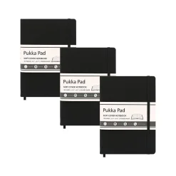 Notebooks|Pukka Pad Professional Notebook, 5.11" x 8.2", College-Ruled, 96 Sheets, Black, 3/Pack (9940-SIG(3))