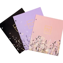 Pocket Folders|Pukka Pad Rochelle & Jess 3-Hole Punched 2-Pocket Portfolio Folders, Assorted Colors, 6/Pack (9108-ROC)