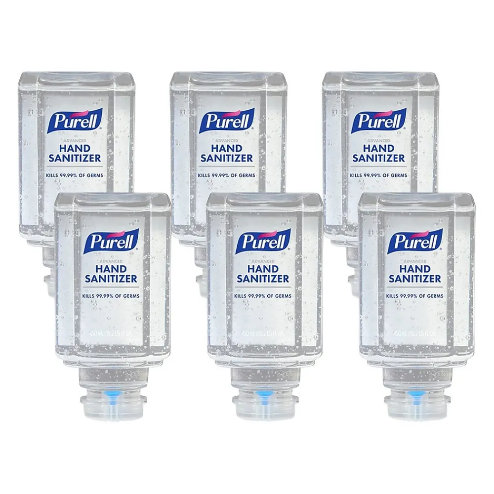 Advanced 70% Alcohol Gel Hand Sanitizer Refill for ES1 Dispenser, 450 mL, 6/Carton (4450-06)<Purell New