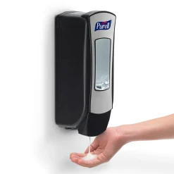ADX12 Wall Mounted Hand Sanitizer Dispenser, Black/Brushed Chrome (8828-06)<Purell Outlet