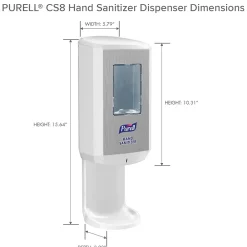 CS8 Automatic Wall Mounted Hand Sanitizer Dispenser, for CS8 1200 mL Hand Sanitizer Refills, White (7820-01)<Purell New