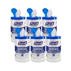 Healthcare Disinfecting Wipes, 110 Wipes/Container, 6/Carton (9340-06)<Purell Hot
