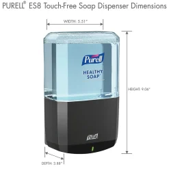 HEALTHY SOAP ES8 Automatic Wall Mounted Hand Soap Dispenser, Black (7734-01)<Purell New