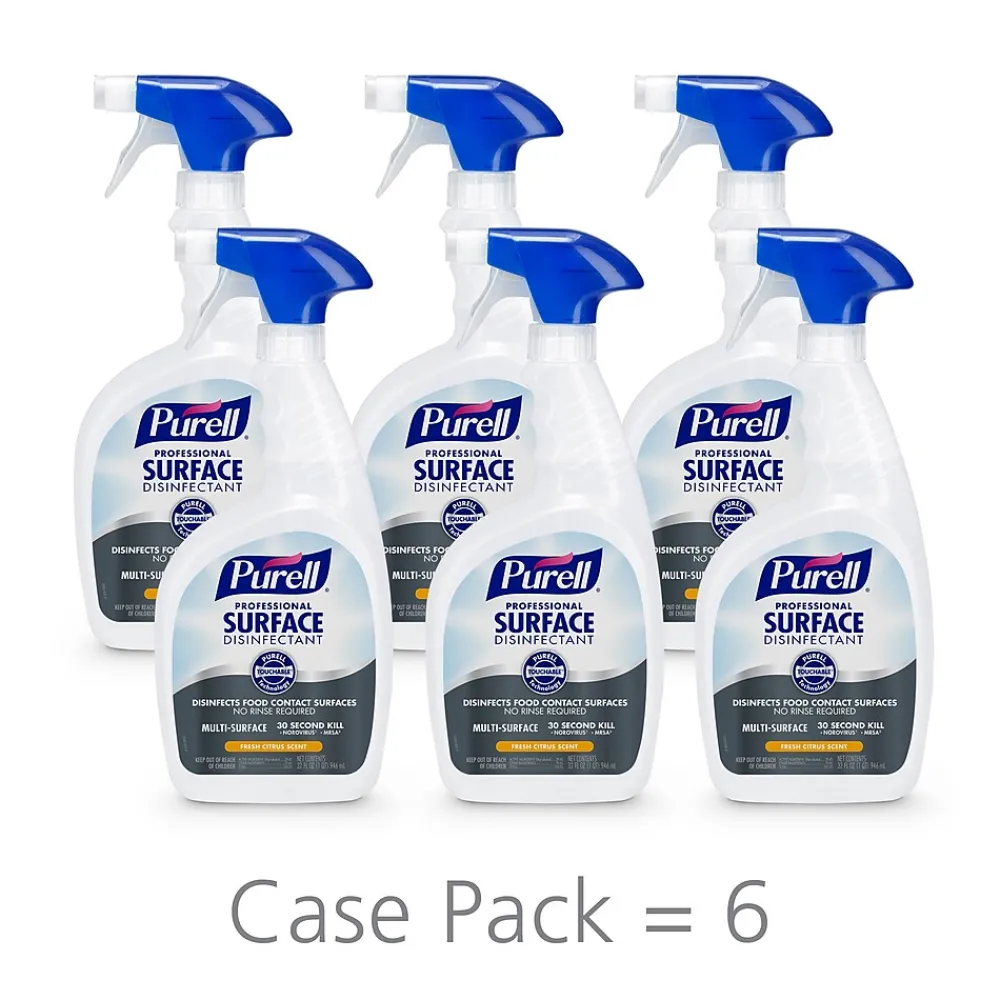 Professional Surface Disinfectant Spray, Fresh Citrus Scent, 32 oz., 6/Carton (3342-06CT)<Purell Outlet