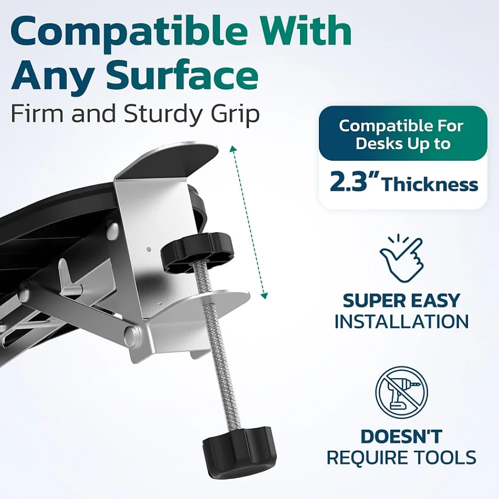 Sale Purely E5720 Ergonomic Arm/Elbow Support Rest for Desk, Computer Desk Arm Extender, Black (PARE5720)