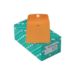 Clearance Quality Park Clasp & Moistenable Glue Kraft Catalog Envelopes, 5" x 7.5", Brown Kraft, 100/Box (QUA37835)