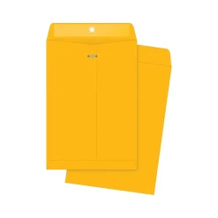 Clearance Quality Park Clasp & Moistenable Glue Kraft Catalog Envelopes, 7" x 10", Brown Kraft, 100/Box (QUA37868)