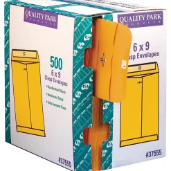 Clearance Quality Park Clasp Kraft Catalog Envelope, 6" x 9", Kraft, 500/Box (QUA37555)