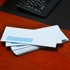 Outlet Quality Park Flap-Stik Security Tinted #10 Window Envelope, 4 1/2