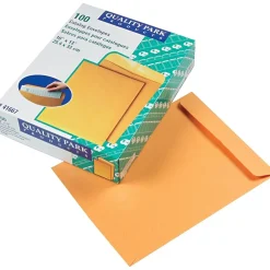 Outlet Quality Park Gummed Open-End Catalog Envelopes, 10" x 13", Brown, 100/Bx (QUA41667)