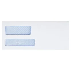 Clearance Quality Park Gummed Security Tinted #9 Double Window Envelopes, 3 7/8" x 8 7/8", White Wove, 500/Box (QUA24524)