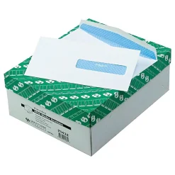 Quality Park Gummed Security Tinted Business Envelopes, 4 1/2" x 9 1/2", White Wove, 500/Box (QUA21432)