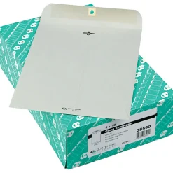 Clearance Quality Park 28lb. Clasp Colored Kraft Catalog Envelopes, Grey Kraft, 9x12", 100/Box