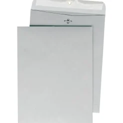 Clearance Quality Park 28lb. Clasp Colored Kraft Catalog Envelopes, Grey Kraft, 9x12", 100/Box