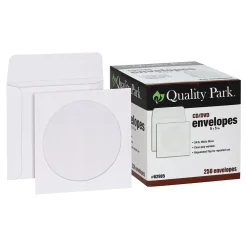 Clearance Quality Park Open End CD/DVD Envelopes, 5" x 5", White Wove, 250/Box (QUA62905)