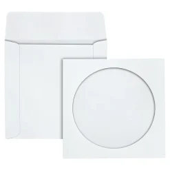 Clearance Quality Park Open End CD/DVD Envelopes, 5" x 5", White Wove, 250/Box (QUA62905)