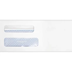 Clearance Quality Park Redi-Seal Self Seal Security Tinted #8 Double Window Envelope 3 5/8" x 8 5/8", White Wove, 50/Pack (24539-50)