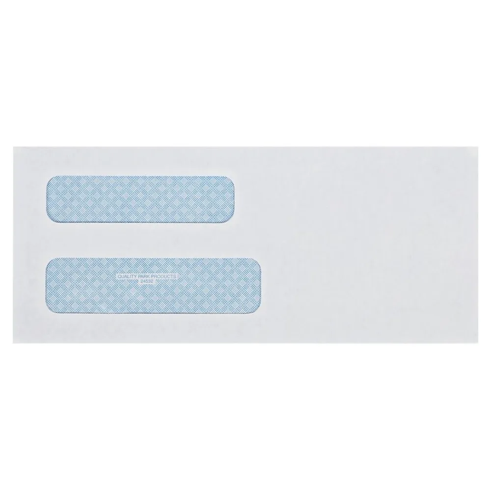Best Quality Park Security Tinted #8 Double Window Envelope 3 5/8" x 8 5/8", White, 500/Box (QUA24532)