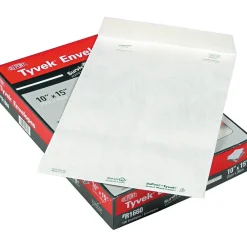 Sale Quality Park Tyvek Flap-Stik Self Seal #98 Catalog Envelope, 10" x 15", White, 100/Box (R1660)