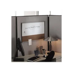 Bulletin*Quartet Arc Cubicle Cork & Dry Erase Whiteboard, Aluminum Frame, 2.5' x 1.5' (ARCCB3018)