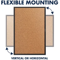 Bulletin*Quartet Classic Cork Bulletin Board, Black Frame, 2'W x 1.5'H (2301B)