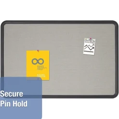 Bulletin*Quartet Contour Fabric Bulletin Board, Black Frame, 3'H x 4'W (7694G)