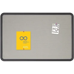 Bulletin*Quartet Contour Fabric Bulletin Board, Black Frame, 3'H x 4'W (7694G)
